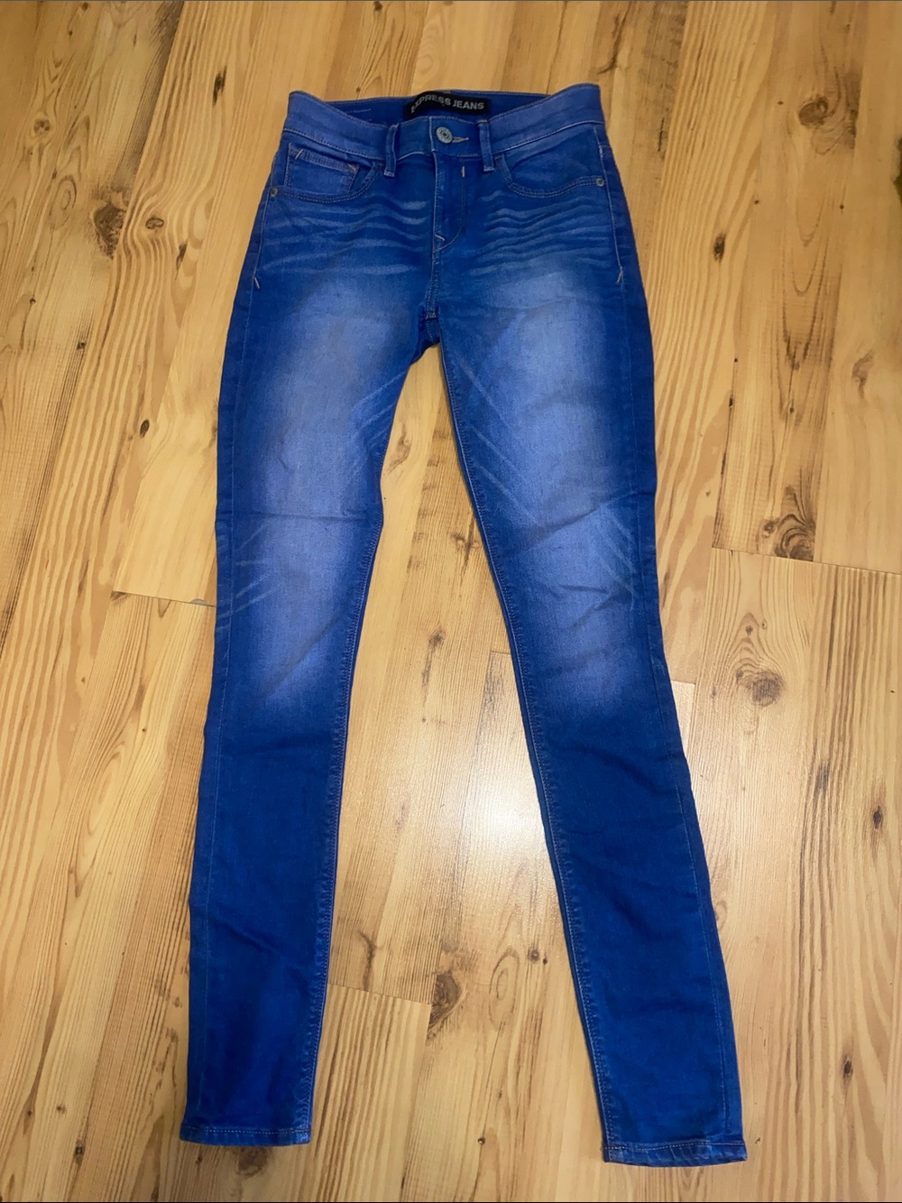 Express Women's Skinny Jeans in Bright Blue Wash